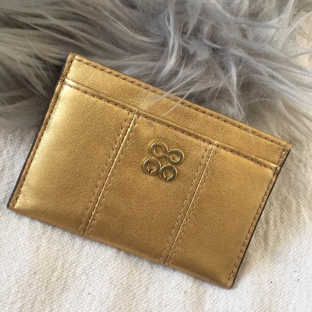 Coach Gold leather Card & money holder